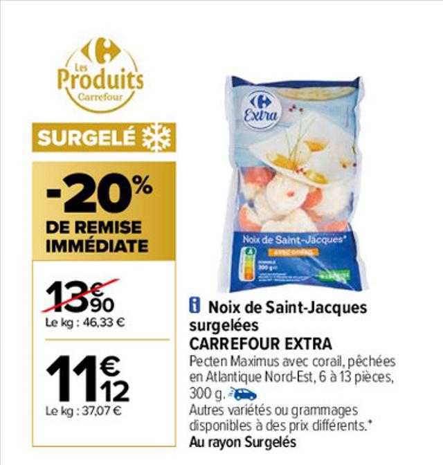 noix de saint-jacques surgelées carreofour extra
