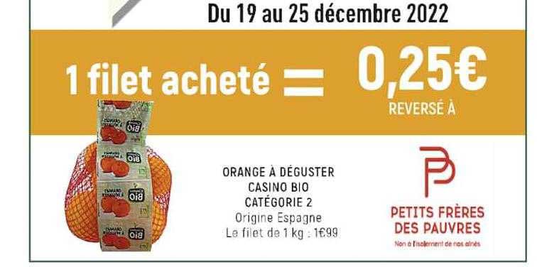 orange à déguster casino bio catégorie 2