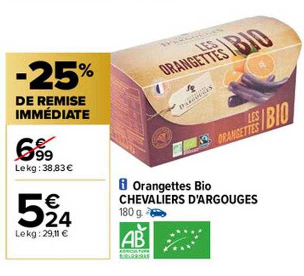 orangettes bio chevaliers d'argouges