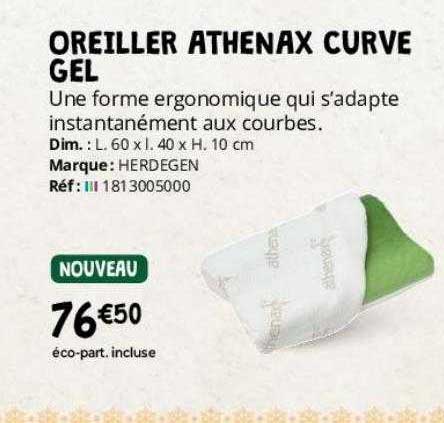 Oreiller Athenax Curve Gel Herdegen