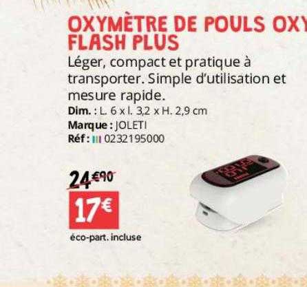 oxymètre de pouls oxy flash plus joleti