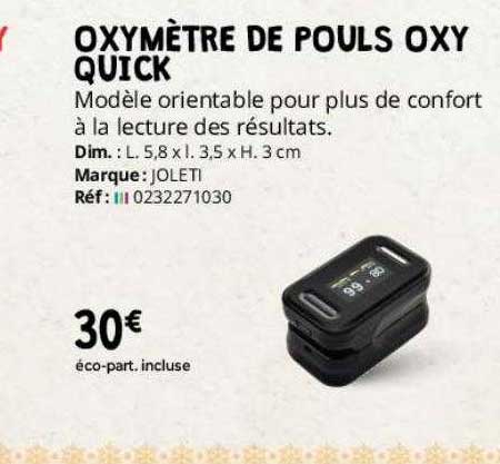 oxymètre de pouls oxy quick joleti