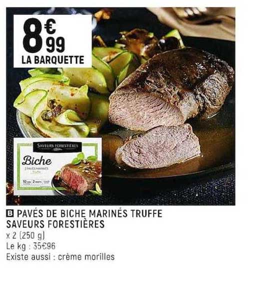 pavés de biche marinés truffe saveurs forestières
