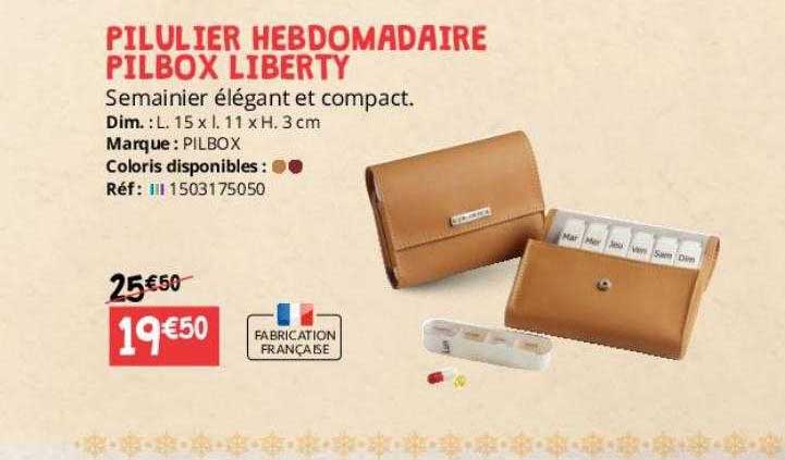 pilulier hebdomadaire pilbox liberty