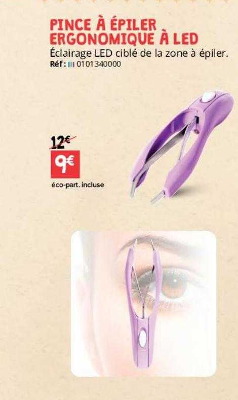 pince à épiler ergonomique à led