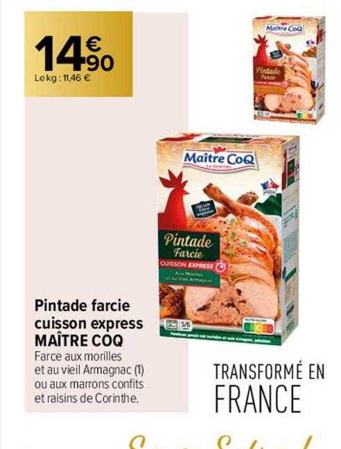 pintade farcie cuisson express maître coq