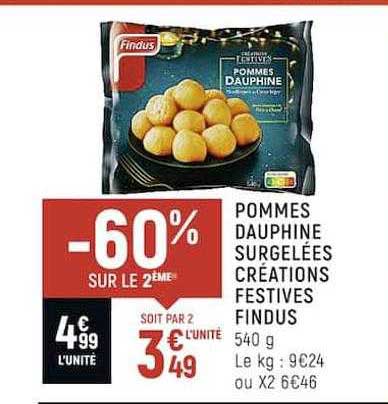 pommes dauphine surgelées créations festives findus