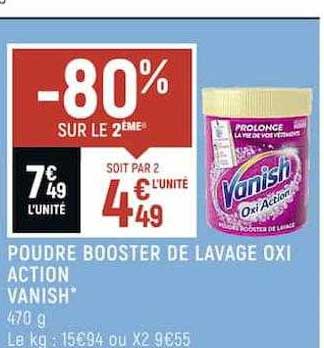 poudre booster de lavage oxi action vanish
