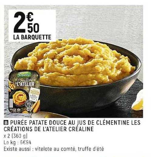 purée patate douce au jus de clémentine les créations de l'atelier créaline