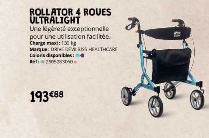 rollator 4 roues ultralight