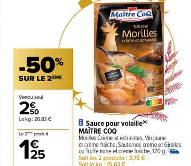 sauce pour volaille maître coq