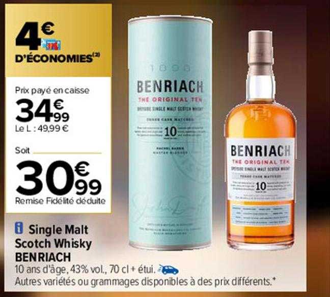 single malt scotch whisky benriach