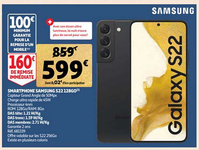 Smartphone Samsung S22 128go