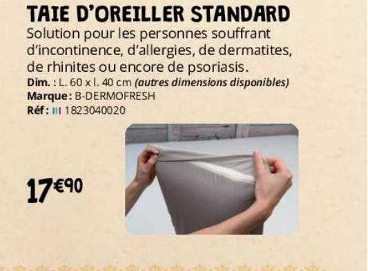 taie d'oreiller standard b-dermofresh