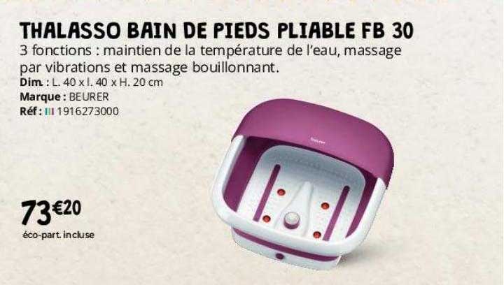 thalasso bain de pieds pliable fb 30 beurer