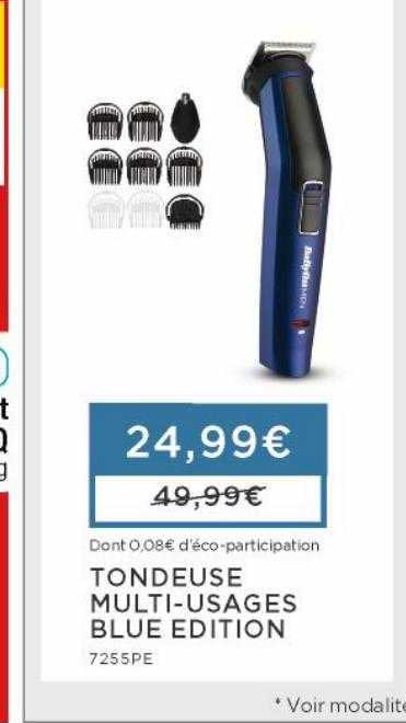 tondeuse multi-usages blue édition babyliss
