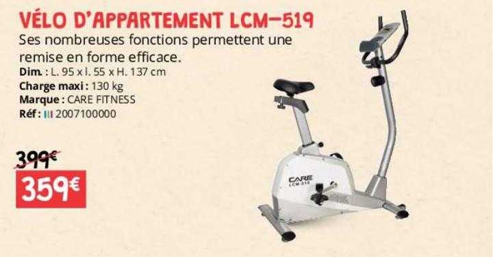 vélo d'appartement lcm-519 care fitness