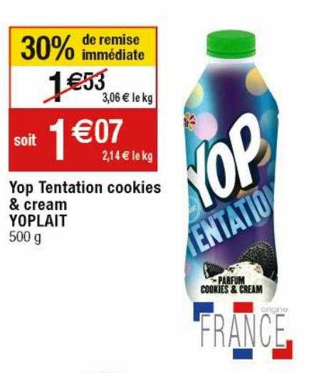 yop tentation cookies & cream yoplait