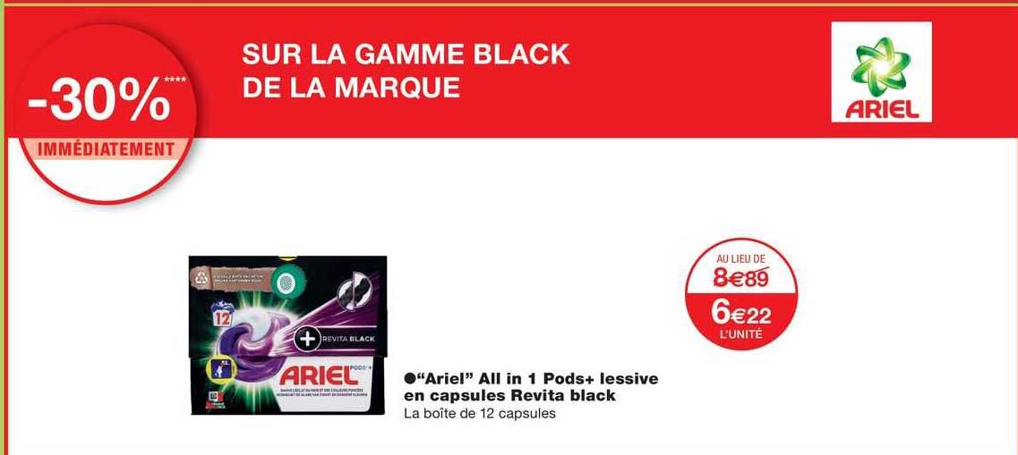 "ariel" all in 1 pods+ lessive en capsules revita black