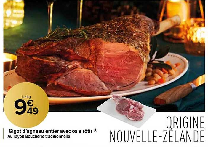gigot d'agneau entier avec os à rôtir