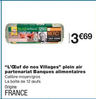 "l'œuf de nos villages" plein air partenariat banques alimentaires