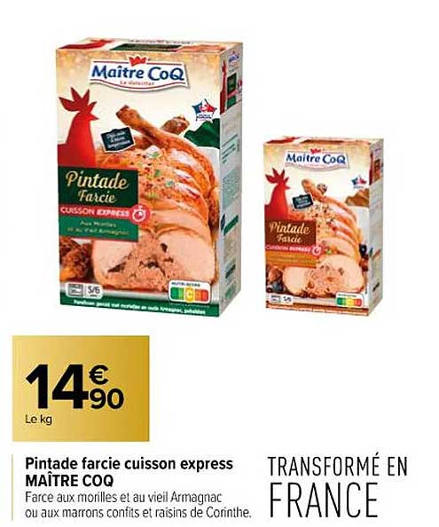 pintade farcie cuisson express maître coq