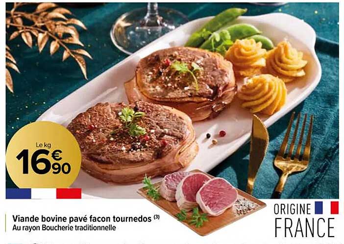 viande bovine pavé façon tournedos