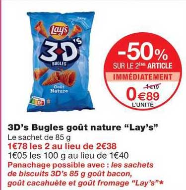 3d's Bugles Goût Nature "lay's"