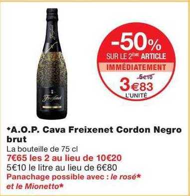 a.o.p. cava freixenet cordon negro brut