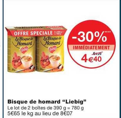 bisque de homard "liebig"