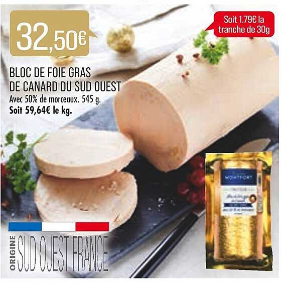 bloc de foie gras de canard du sud ouest