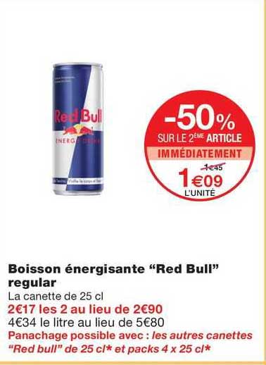 boisson énergisante "red bull" regular