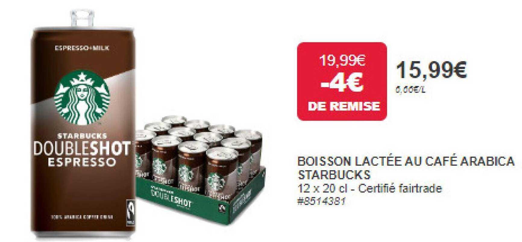 boisson lactée au café arabica starbucks