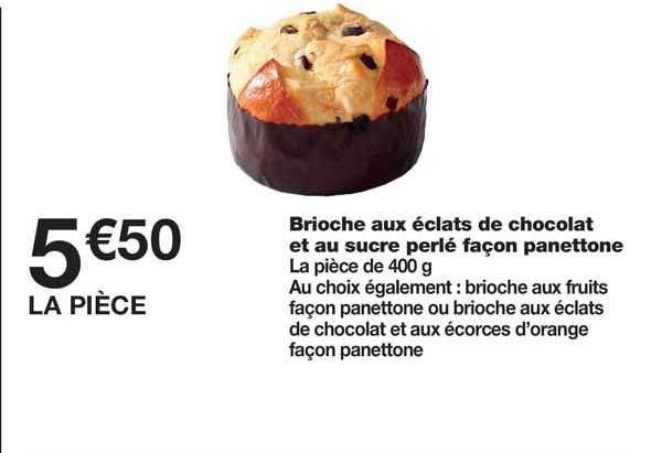 brioche aux éclats de chocolat et au sucre perlé façon panettone