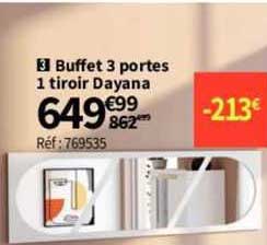Buffet 3 Portes 1 Tiroir Dayana