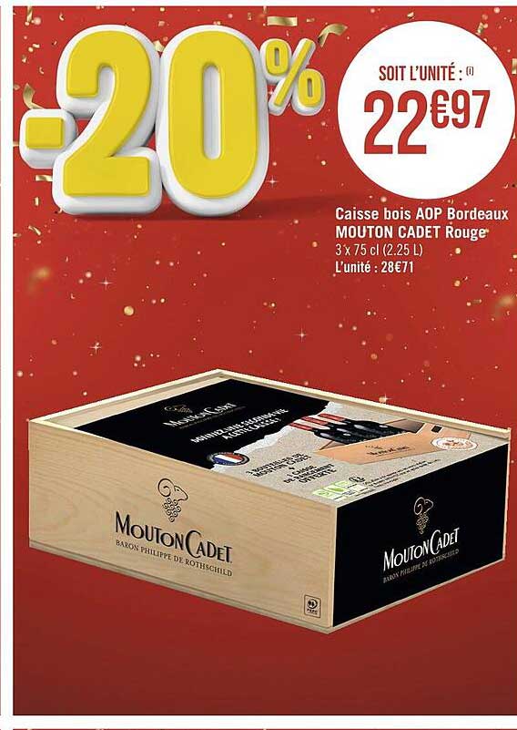 caisse bois aop bordeaux mouton cadet rouge