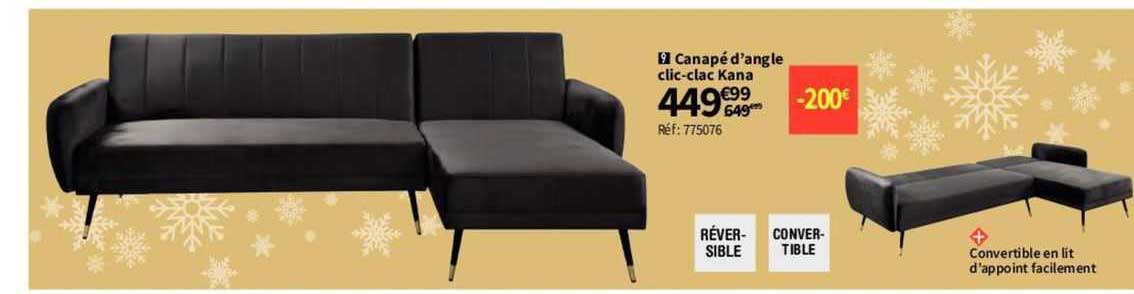 canapé d'angle clic-clac kana