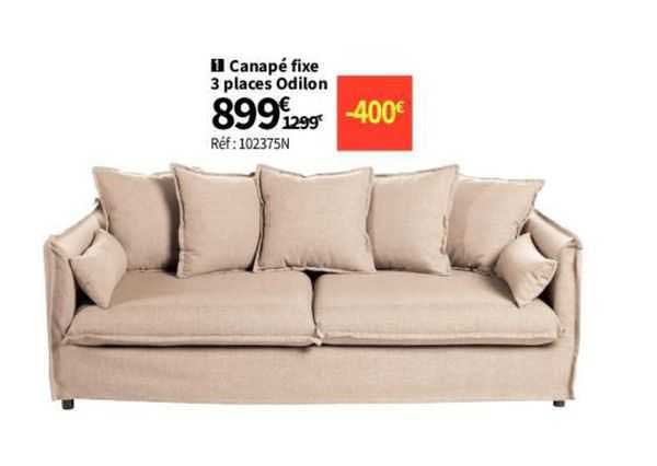 Canapé Fixe 3 Places Odilon