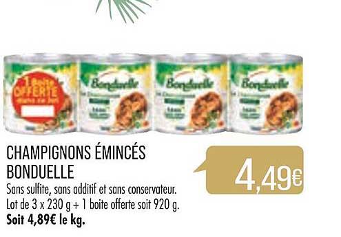 Champignons émincés Bonduelle