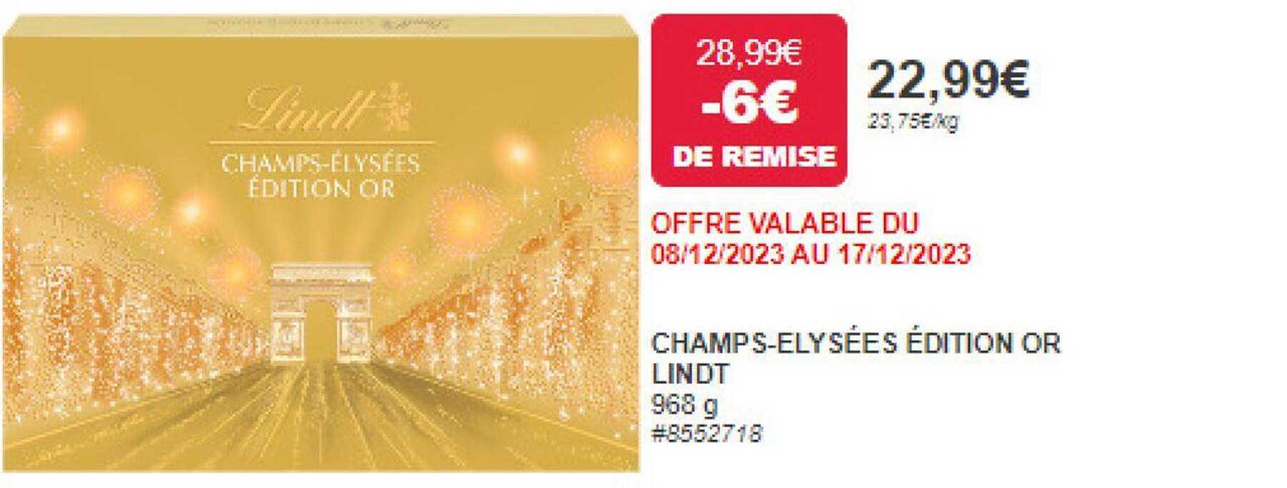 champs-élysées édition or lindt