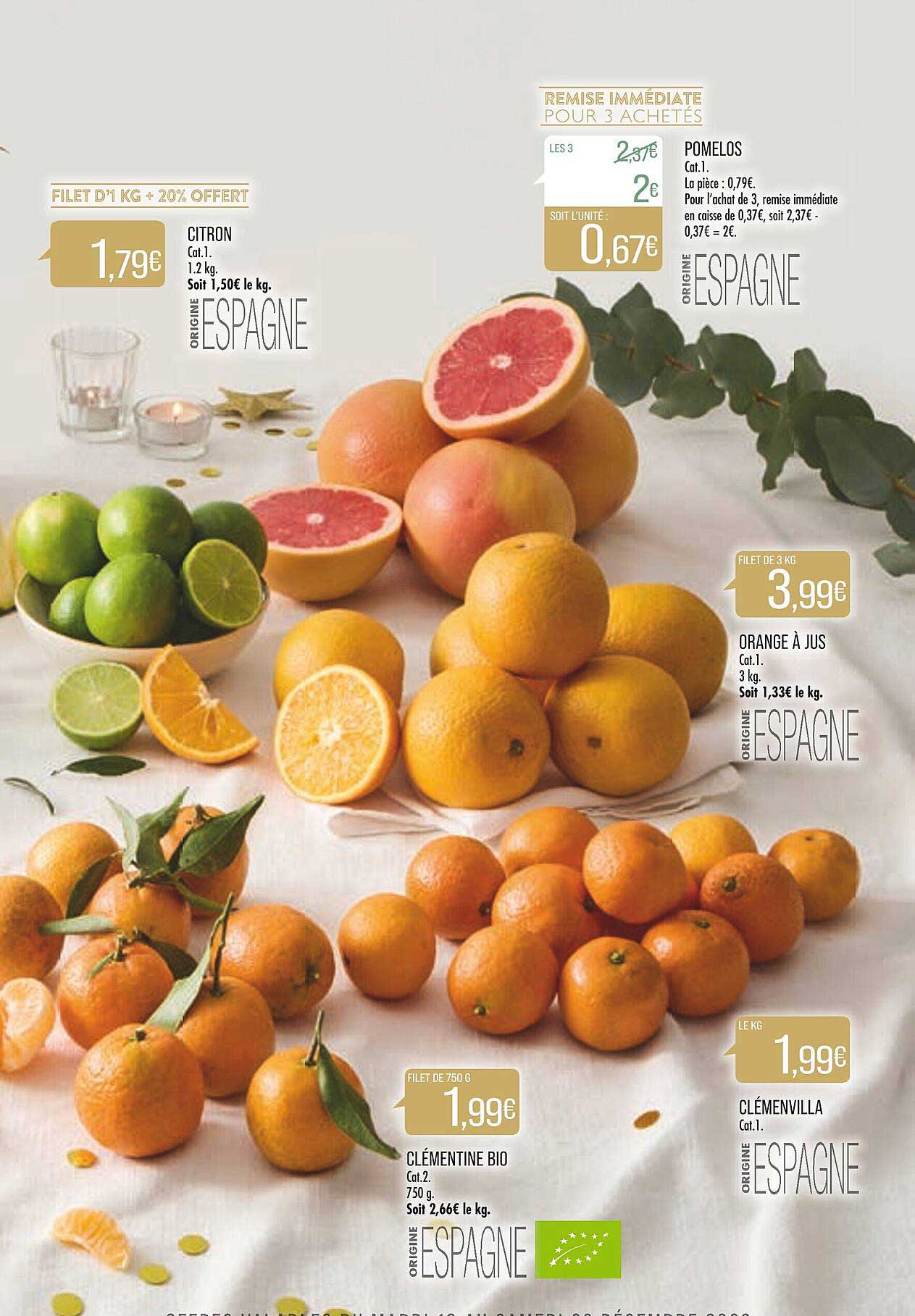 citron, pomelos, orange à jus, clémentine bio, clémenvilla