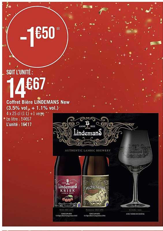 coffret bière lindemans new