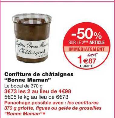 confiture de châtaignes "bonne maman"