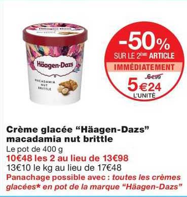 crème glacée "häagen-dazs" macadamia nut brittgle