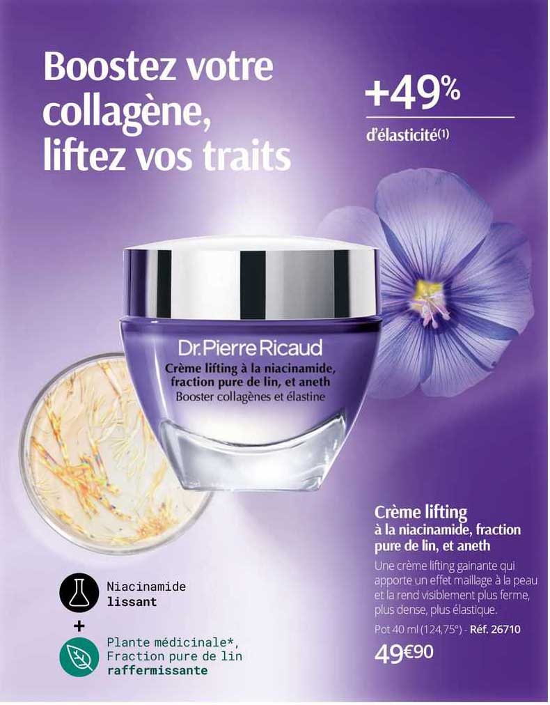 Crème Lifting à La Niacinamide, Fraction Pure De Lin, Et Aneth