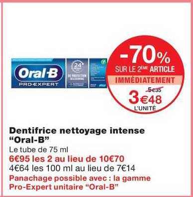 dentifrice nettoyage intense "oral-b"