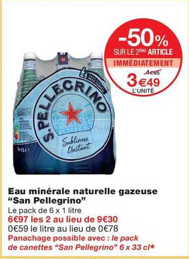 eau minérale naturelle gazeuse "san pellegrino"