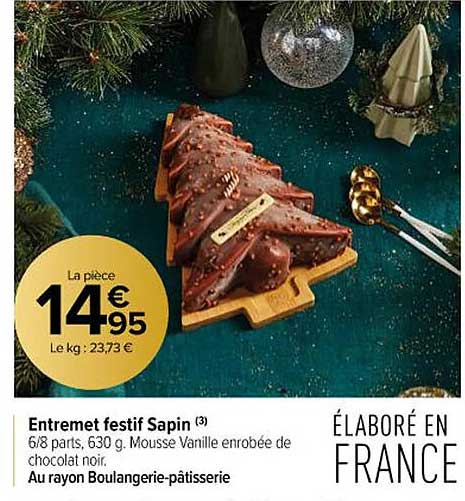 entremet festif sapin