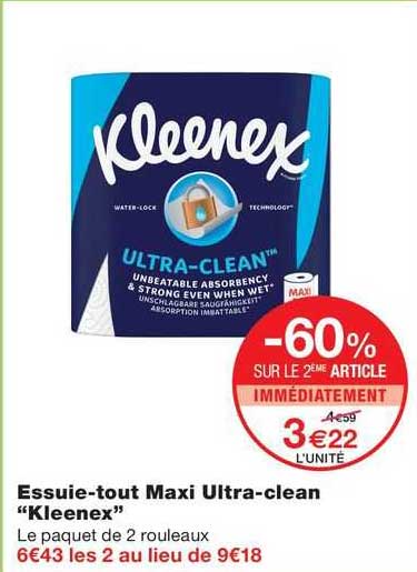 essuie-tout maxi ultra-clean "kleenex"