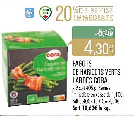 fagots de haricots verts lardés cora